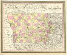 A New Map Of The State Of Iowa . . . By Thomas, Cowperthwait & Co.