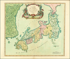 Japan and Korea Map By Gilles Robert de Vaugondy