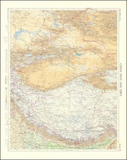 China, India and Central Asia & Caucasus Map By John Bartholomew