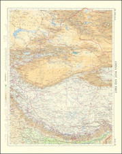 China, India and Central Asia & Caucasus Map By John Bartholomew