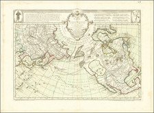 Polar Maps, Alaska, North America, Pacific, Russia in Asia and Canada Map By Joseph Nicholas de L'Isle / Jean André Dezauche