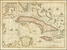 Florida, Cuba and Bahamas Map By London Magazine