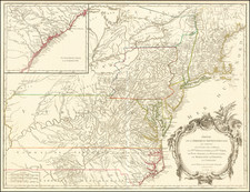 New York State, Mid-Atlantic, Kentucky, Tennessee, Southeast, Virginia, North Carolina and Ohio Map By Didier Robert de Vaugondy