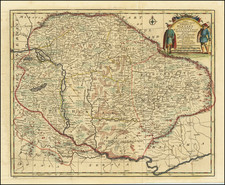 Hungary, Romania, Czech Republic & Slovakia and Balkans Map By Emanuel Bowen