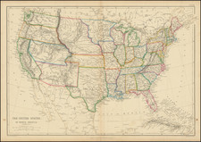 United States Map By Blackie & Son / J. W. Lowry