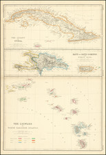 Caribbean Map By Blackie & Son / J. W. Lowry