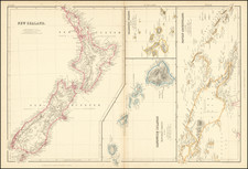 Pacific Ocean, Oceania, New Zealand and Hawaii Map By Blackie & Son