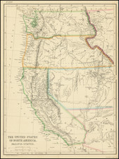Arizona, Colorado, Utah, Nevada, New Mexico, Colorado, Idaho, Utah, Oregon, Washington and California Map By Blackie & Son