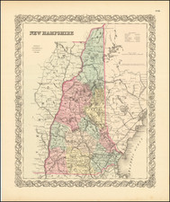 New Hampshire Map By Joseph Hutchins Colton