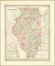 Illinois Map By Joseph Hutchins Colton