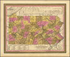 Pennsylvania Map By Samuel Augustus Mitchell