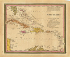 Caribbean Map By Samuel Augustus Mitchell