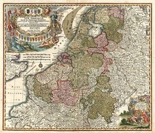 Europe, Netherlands and Germany Map By Matthaus Seutter