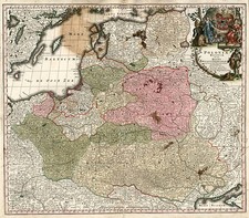 Europe, Poland, Russia, Baltic Countries and Germany Map By Matthaus Seutter