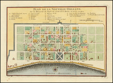 Louisiana and New Orleans Map By Jacques Nicolas Bellin