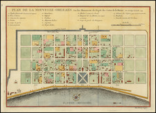 Louisiana and New Orleans Map By Jacques Nicolas Bellin