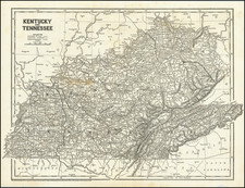 Kentucky and Tennessee Map By Sidney Morse  &  Samuel Breese