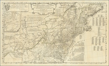 New England, Mid-Atlantic and American Revolution Map By Lewis Evans / Thomas Pownall