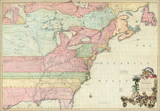 United States, North America and Canada Map By John Mitchell