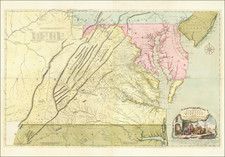Mid-Atlantic, Maryland, Southeast and Virginia Map By Joshua Fry  &  Peter Jefferson