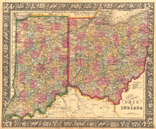 Midwest Map By Samuel Augustus Mitchell Jr.