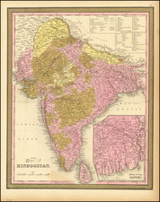 India Map By Samuel Augustus Mitchell