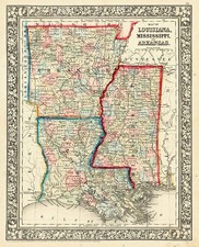 South Map By Samuel Augustus Mitchell Jr.