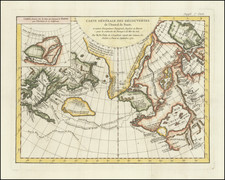 Carte Generale Des Decouvertes De L'Amiral De Fonte et autres Navigateurs Espagnols Anglois et Russes pour le recherche du Passage a la Mer du Sud par M. De l'Isle . . . 1752 By Denis Diderot / Didier Robert de Vaugondy