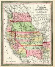 Southwest, Rocky Mountains and California Map By Thomas, Cowperthwait & Co.