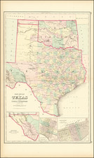 Texas and Oklahoma & Indian Territory Map By O.W. Gray