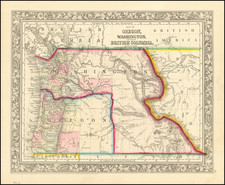 Idaho, Pacific Northwest, Oregon and Washington Map By Samuel Augustus Mitchell Jr.