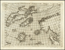 Polar Maps, Atlantic Ocean, Scandinavia and Iceland Map By Girolamo Ruscelli