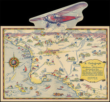 A Cartograph of Southern California showing how the Land of Sunshine has become so air-minded that everybody flies hither and yon and yon and hither . . .  By Ruth Taylor White