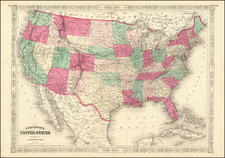 United States Map By Alvin Jewett Johnson