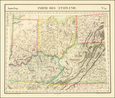 West Virginia, Kentucky, Indiana and Ohio Map By Philippe Marie Vandermaelen