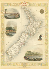 New Zealand Map By John Tallis