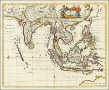 India, Southeast Asia, Philippines, Indonesia and Thailand, Cambodia, Vietnam Map By Frederick De Wit