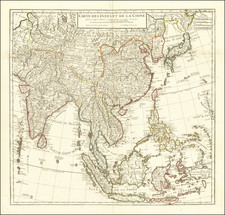 Asia, China, India, Southeast Asia, Philippines and Indonesia Map By Guillaume De L'Isle