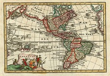 South America, Australia & Oceania, Australia, Oceania and America Map By Adam Friedrich Zurner / Johann Christoph Weigel