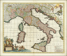 Italy Map By Nicolaes Visscher I