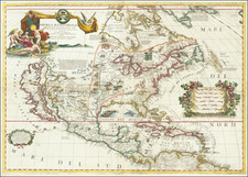 United States, North America and California as an Island Map By Vincenzo Maria Coronelli