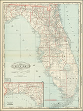 Florida Map By George F. Cram