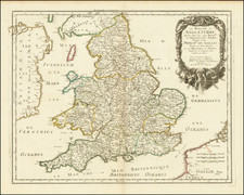 England and Wales Map By Nicolas Sanson