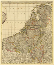 Netherlands and Belgium Map By Gerard & Leonard Valk