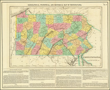 Pennsylvania Map By Henry Charles Carey  &  Isaac Lea