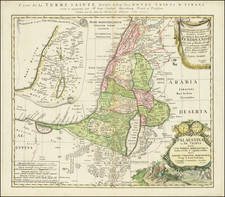 Holy Land Map By Homann Heirs / Johann Christoph Harenbergh