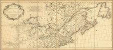 Canada, Eastern Canada and Western Canada Map By Jean-Baptiste Bourguignon d'Anville