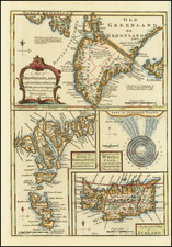 Polar Maps, Atlantic Ocean, Scotland, Iceland and Eastern Canada Map By Emanuel Bowen