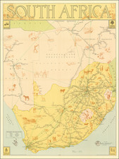 Railway Map of South Africa Showing Air Routes