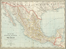 Mexico Map By George F. Cram